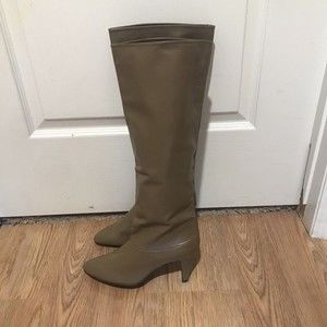 Joyce California Slip On Boots Size 7 N High Heel‎ Beige Vintage 80's NWOB